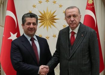 الرئيس أردوغان يبحث مع بارزاني العلاقات الثنائية